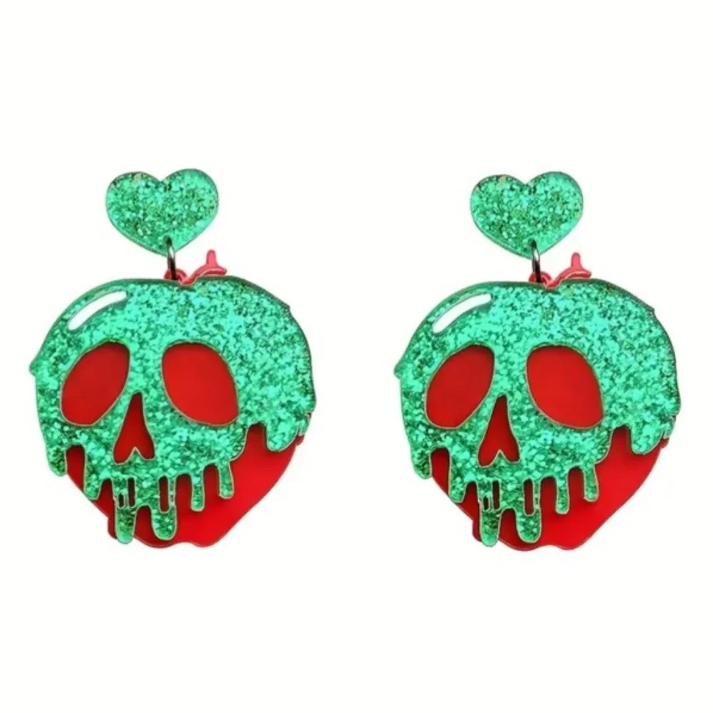 NWT! Disney Snow White Poison Apple Acrylic Pierced Dangle Earrings!